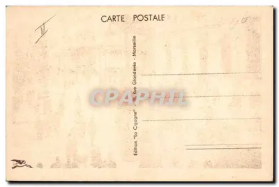 Marseille — La Canebière — widok ulicy z tramwajem i pieszymi — Wydawnictwo 'La Cigogne', Rue Glondewès — Rewers