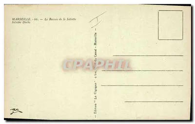 Marseille — Der Bassin de la Joliette — Edition 'La Cigogne' — Rückseite
