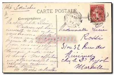 Marsella — Laboratorio A. Marion de Zoología Marina — ÉL — Reverso