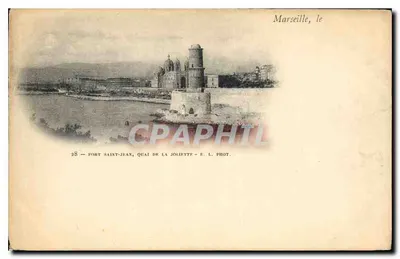 Stara pocztówka Marseille port Saint Jean Quai de la Joliette