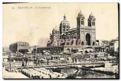 Marseille - Katedra — widok z portu — wydawca Dock de la Carte Postale, n°23