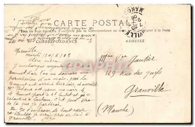 Marseille - De Jetée tijdens een dag van Mistral — uitgever: Phototypie de Marseille, n° 2503 — Achterkant