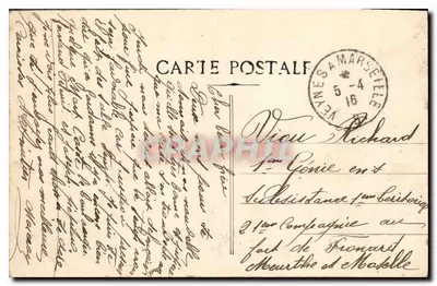 Marseille — Vue Générale du Fort Saint-Jean — Éditeur : Imprimerie de la Poste — Rewers