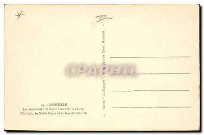 Wózki windy do Notre-Dame de la Garde — Marsylia — Karta 45 — Rewers
