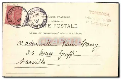 Marseille - O Castelo de If — fototipia E. Lasser, 10 rue Tuckeband — Verso