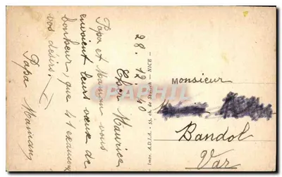 Detalhe da arquitetura do Palácio Longchamp — Marselha — 1905 — Verso