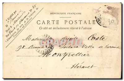 Marselha — Cours Belsunce — P. R. — editor Parson, n° 113 — Verso