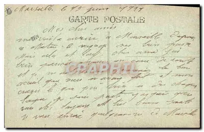 MARSEILLE - Notre Dame de la Garde — widok panoramiczny z odwiedzającymi się na drodze do katedry — Rewers