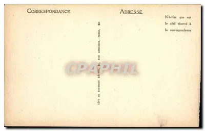 Cartolina d'epoca Palazzo di Fontainebleau Camera di Maria Antonietta — Verso