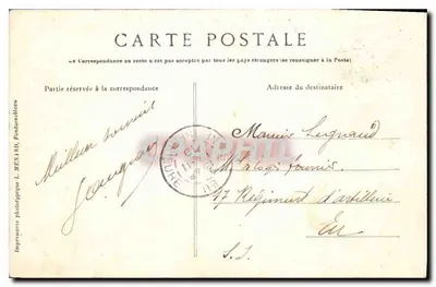 Pałac w Fontainebleau — Droga do Skalistych Wodospadów w Parku — Efekt Śniegu — Zbiór Artystyczny L. M. - 4 — Rewers