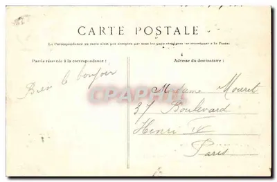 Pałac w Fontainebleau — Pokój spania Napoleona I — Fototypia L. MENARD, Fontainebleau — Rewers