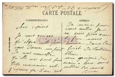 Fontainebleau — Il Tibre e prospettiva sul Castello — N.G. — Verso