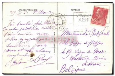 Stara pocztówka Zamek w Saint Cloud — Rewers