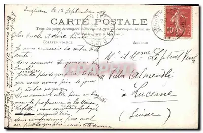 Oświetlona jaskinia z figurami — nieznany wydawca, numer serii nie widoczny — Rewers