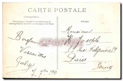 Versailles — Ogólny widok miasta. Kwatera 11. Artylerii — Wydawca nie widoczny, nr serii 248 — Rewers