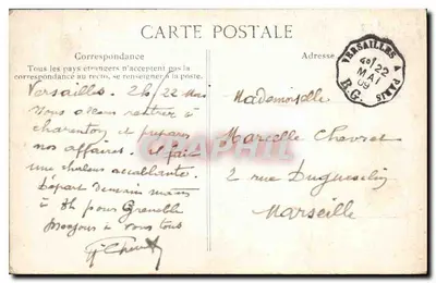 Versailles — Wielkie Wody — Basen Latony — Wydawca E.D. n°1837 — Rewers