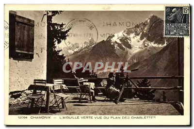 Chamonix — L'Aiguille Verte vue du Plan des Chablettes — wydawca BRAUN & Cie, n° 12094