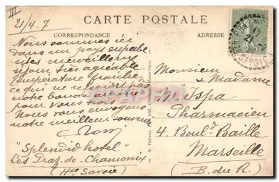 Chamonix — Les Pratz — G. Taitras, wydawca — Rewers