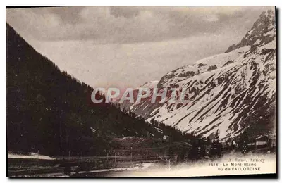Mont-Blanc widziany z Vallorcine — widok panoramiczny — wydawca A. Baud, Annecy, n° 1416