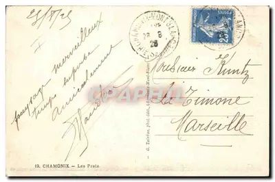 Chamonix — Les Pratz — G. Tairfan, fot. wyd., Chamonix-Mont-Blanc — Rewers