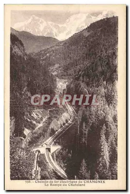 Elektryczne linie kolejowe w CHAMONIX — La Rampe du Chatelard — L. Morand, fot. wyd. (Haute-Savoie)