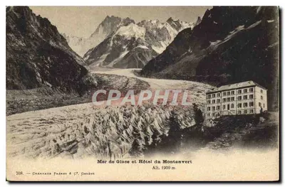 Morze lodowe i Hotel Montanvert — Chamonix, Francja — Charnaux Frères & Cie, n° 708
