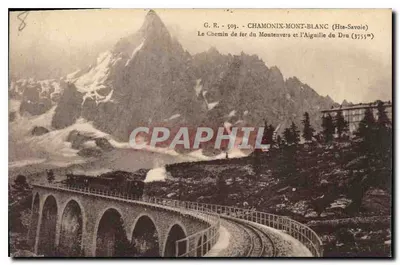 Chamonix-Mont-Blanc — Kolej Montenvers i Aiguille du Dru (3755m) — G. R. - 503