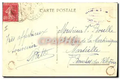 Chamonix — Pałac Piramid (1899 m.) i Aiguilles du Midi — Fotografia Monnier — Rewers