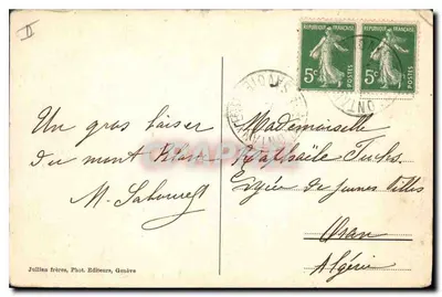 Chamonix i Mont-Blanc — J.J. 85 D — Jullien frères, Phot. Éditeurs, Genève — Rewers