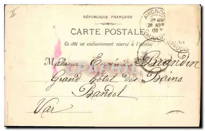 Avignon — Plac Hotele Miasta — widok z placu z statuą Wolności — wydawca L. Lacour, nr 152 — Rewers