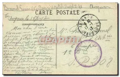 Avignon — Palácio dos Papas - Vista Geral — Edição Prévot, Avignon — Verso