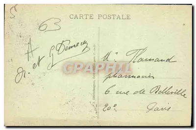 Clermont-Ferrand — Jezioro ogrodu botanicznego — G. D'O. - 1077 — Rewers