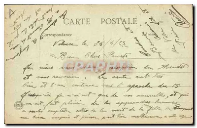 Valence (Drôme) — Estátua de Championnet — B. F., Paris — Verso