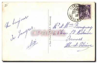 Langres — Widok panoramiczny z Brevoines — C.A.P. Strasbourg — Rewers