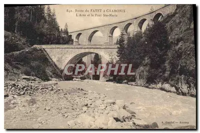 Trasa Fayet w Chamonix — rzeka Arve i most Ste-Marie — A. Gardet — Annéeey