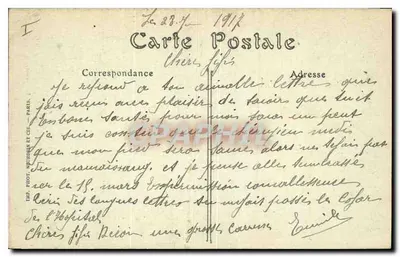 Bilhete postal antigo Senlis (Oise) Porta do Velho Bispo de Beauvais — Verso