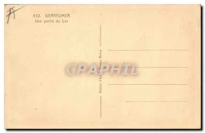 Gérardmer — Część jeziora — Wydawnictwo Artystyczne V. Roeder, Nancy — Rewers