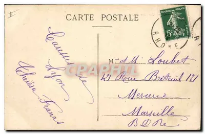 LYON — Estação dos Brotteaux — E.C.L. — n°101 — Verso