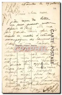 NANTES — La Fontaine de la Place de la Duchesse-Anne e il Cours St-Pierre — F. Chapeau, 410 — Verso