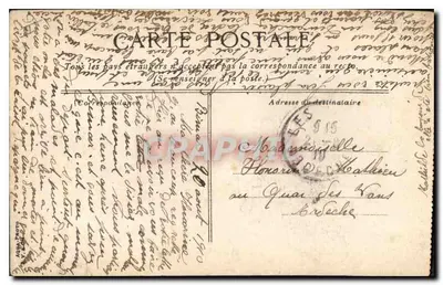 Place de la République — Monument à la République — Paris, editor não identificado, n° de série 6 — Verso