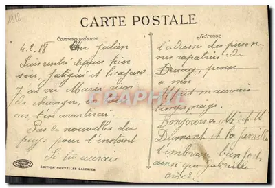 Marsella - Fuente Estrangin y el Banco de Francia — Edición Nouvelles Galeries, n° 6 — Reverso