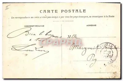 Tarjeta postal antigua Tarascon Santa Marta doma la Tarasca — Reverso