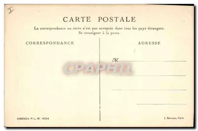 Avignon — Pałac Papieski — Agenda P.L.M. 1924 — Rewers