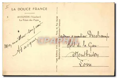 Avignon — Pałac Papieski — Éditions d'Art WGN — Rewers