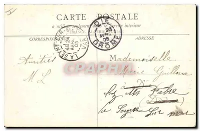Avignon — Palácio dos Papas e Catedral Nossa Senhora — B. F. Chalon n°1 — Verso