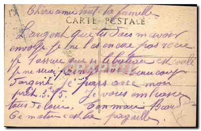 Marseille — A Postagem — Editor: Carte Postale — Verso