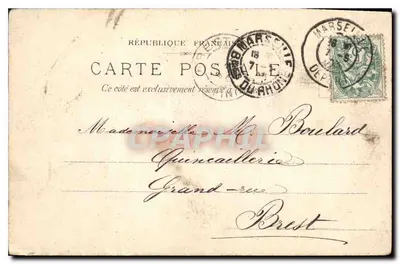 Marselha — Palácio de Justiça — Editor Émile Brun, n° 102 — Verso