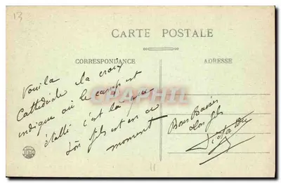 Marselha — O Cais e o Porto da Joliette — A Catedral — BR - 1911 — Verso