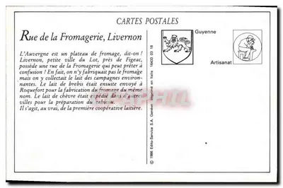 Livernon (Lot) - Rue de la Fromagerie — Editor: Edito-Service S.A. — Número de série: 177 — Verso