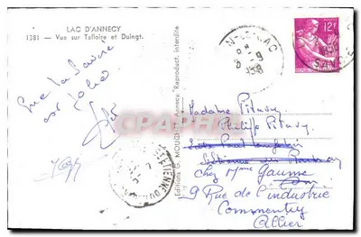 Jezioro Annecy — Widok na Talloire i Duingt — Wydawnictwo G. Mouchet — Rewers